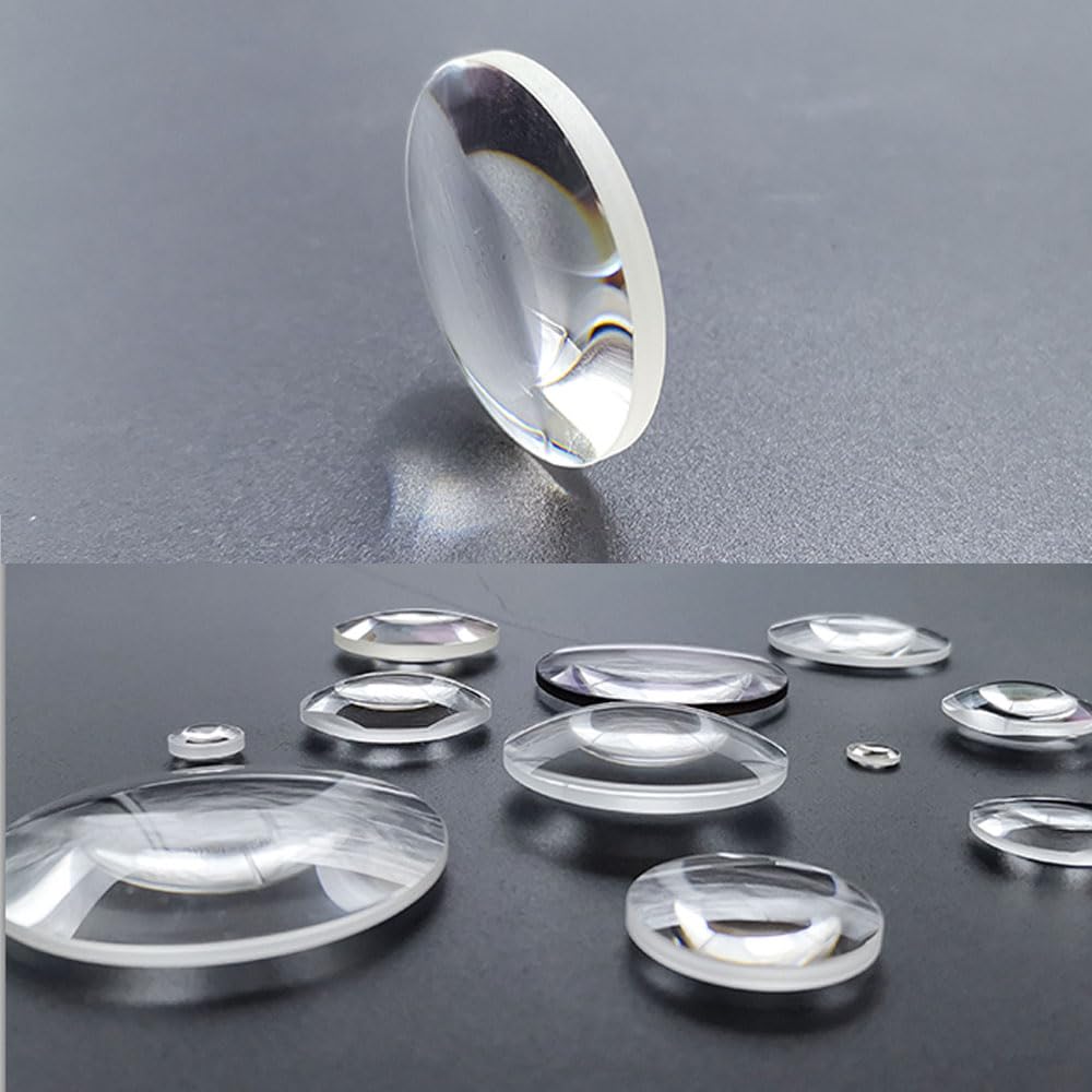 Lente doppia convessa in vetro ottico K9, diametro 20-58 mm, for esperimenti di ottica, lenti di ingrandimento, progetti fai-da-te(D50 F300 C5 E3)