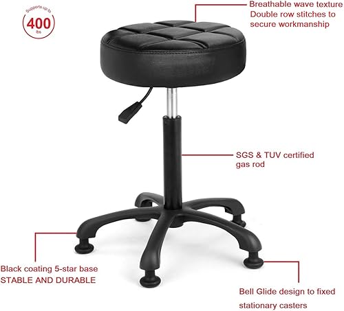 Miniatura 3 de Taburetes de alta resistencia ajustables en altura con deslizadores de campana para el hogar, bar, cocina, oficina, tienda, tatuaje, tecnología de