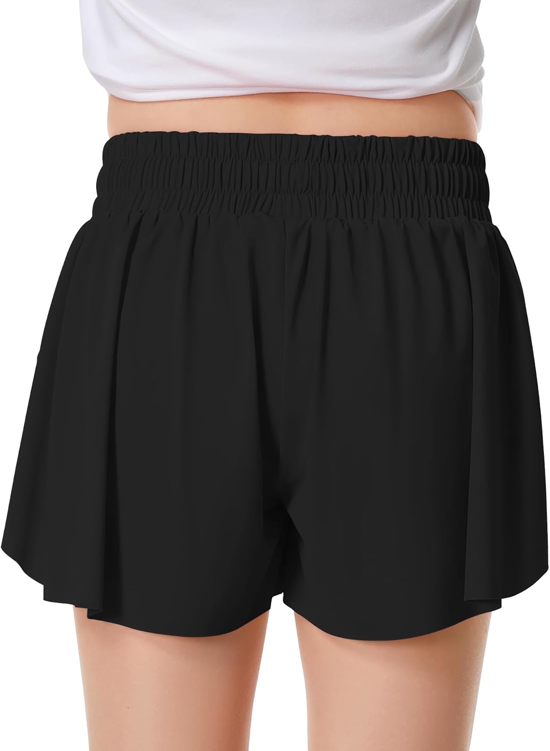 Girls Flowy Shorts Butterfly Shorts for Kids with Pocket 2-in-1 Athletic Shorts Running Shorts for Girls - Image 2