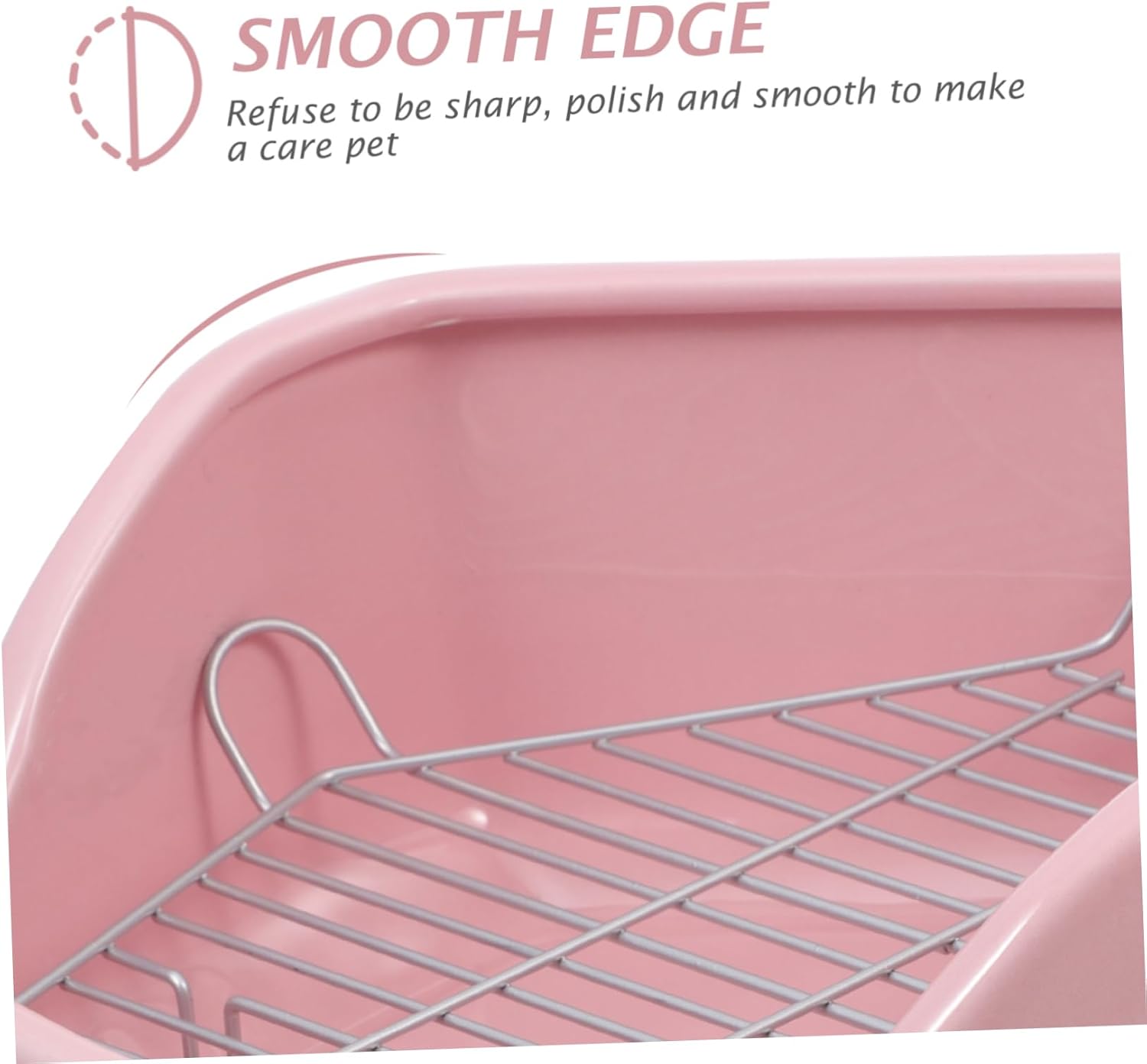 Happyyami Rabbit Toilet Hamster Pet Guinea Pig Potty Trainer -Tipping Toilet for Bunny Big Rabbit Bunny Toilet Rabbit Potty Oversized -Tipping Toilet Pink Ceramics Triangle Litter