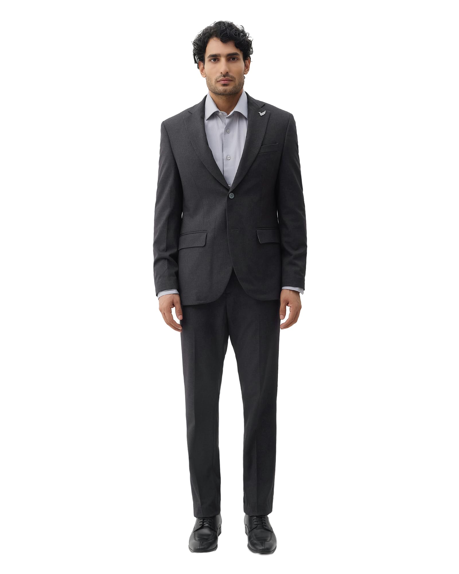 blackberrys Men Solid Slim Fit Suit | Woven Fabric | Two Button Single Breasted Front | Flap Pockets-picture-43