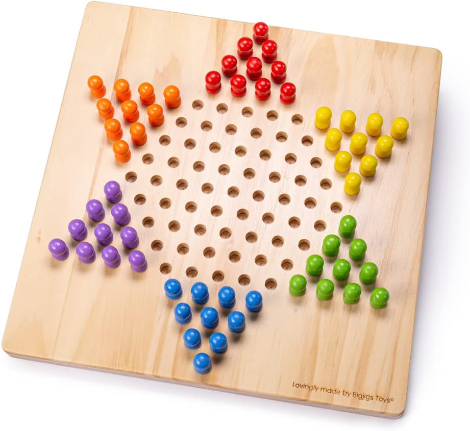 Bigjigs Toys, Chinese Chequers, Wooden Toys, Chinese Checkers, Wooden Games, Chinese Chequers Board Game, Kids Board Games, Checkers Board Game, Traditional Games
