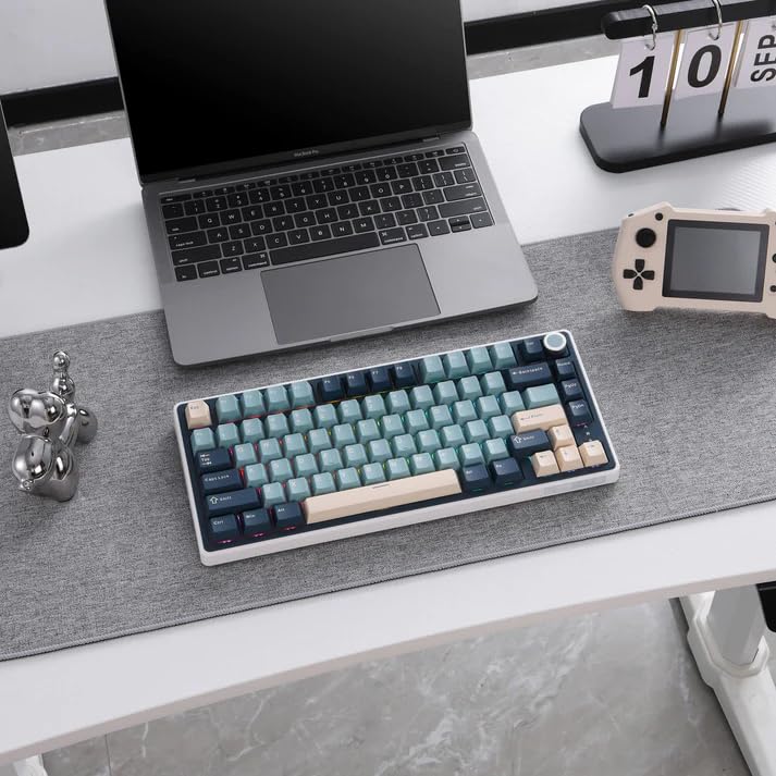 Image of RK R75 Gaming Keyboard Wireless Mechanical Keyboard with RGB Backlit, PBT Keycaps for Mac Windows Linux - Wireless Blue, Cream Switch