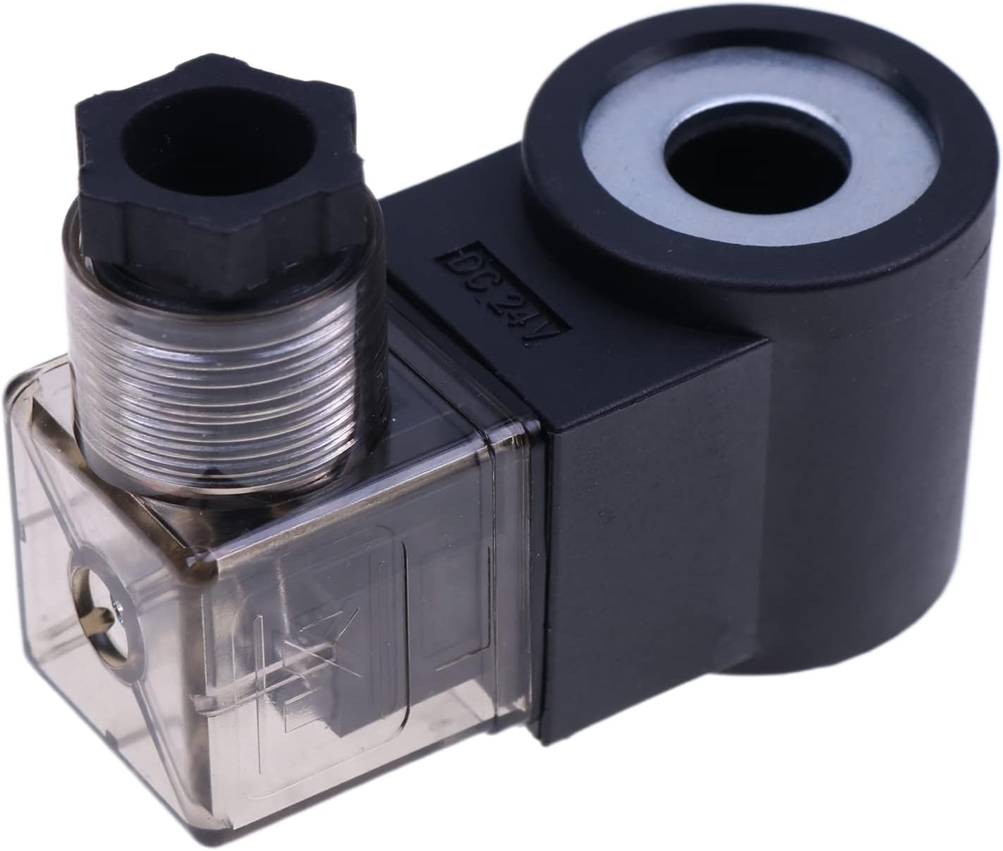 24V Solenoid Valve Coil 3 Prong DIN Connector 6306024 For HydraForc | Valve Stem Series 08 80 88 98