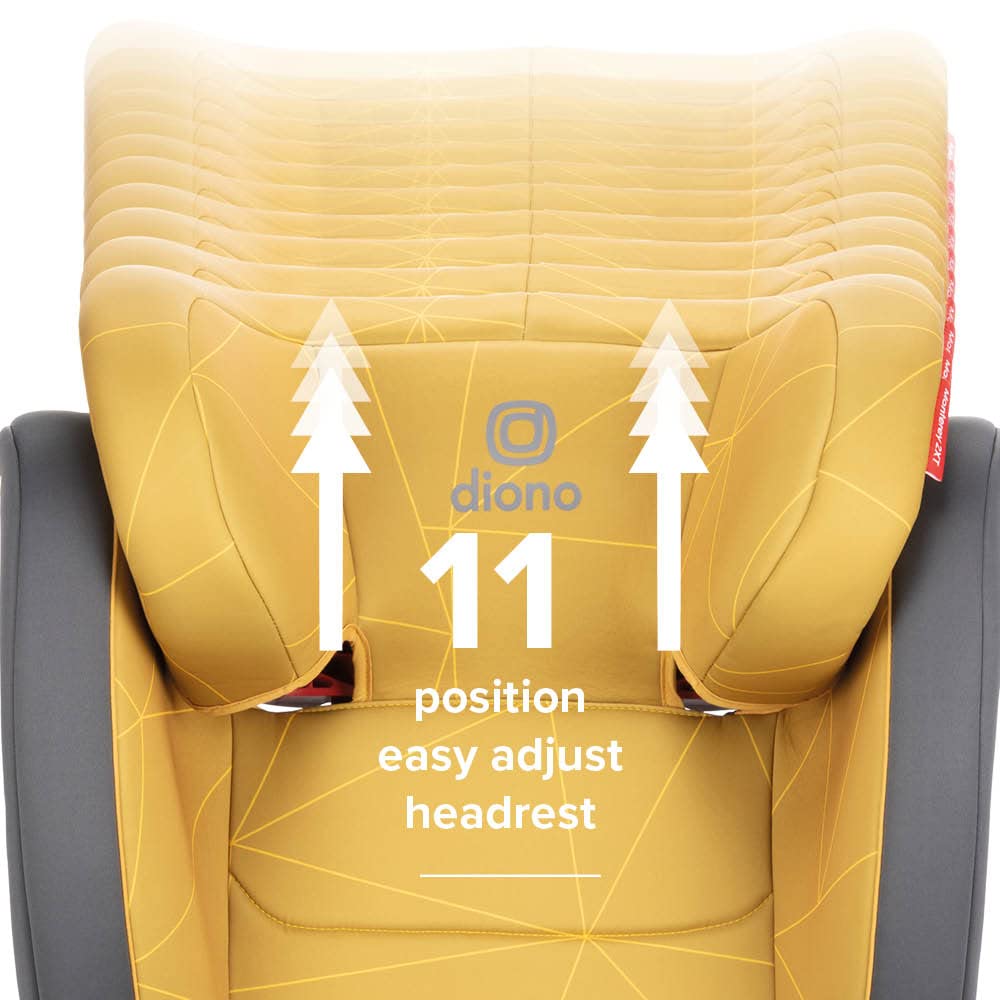 Diono Monterey 2XT Latch 2 in 1 High Back Booster Car Seat with Expandable Height & Width, Side Impact Protection, 8 Years 1 Booster, Yellow Sulphur