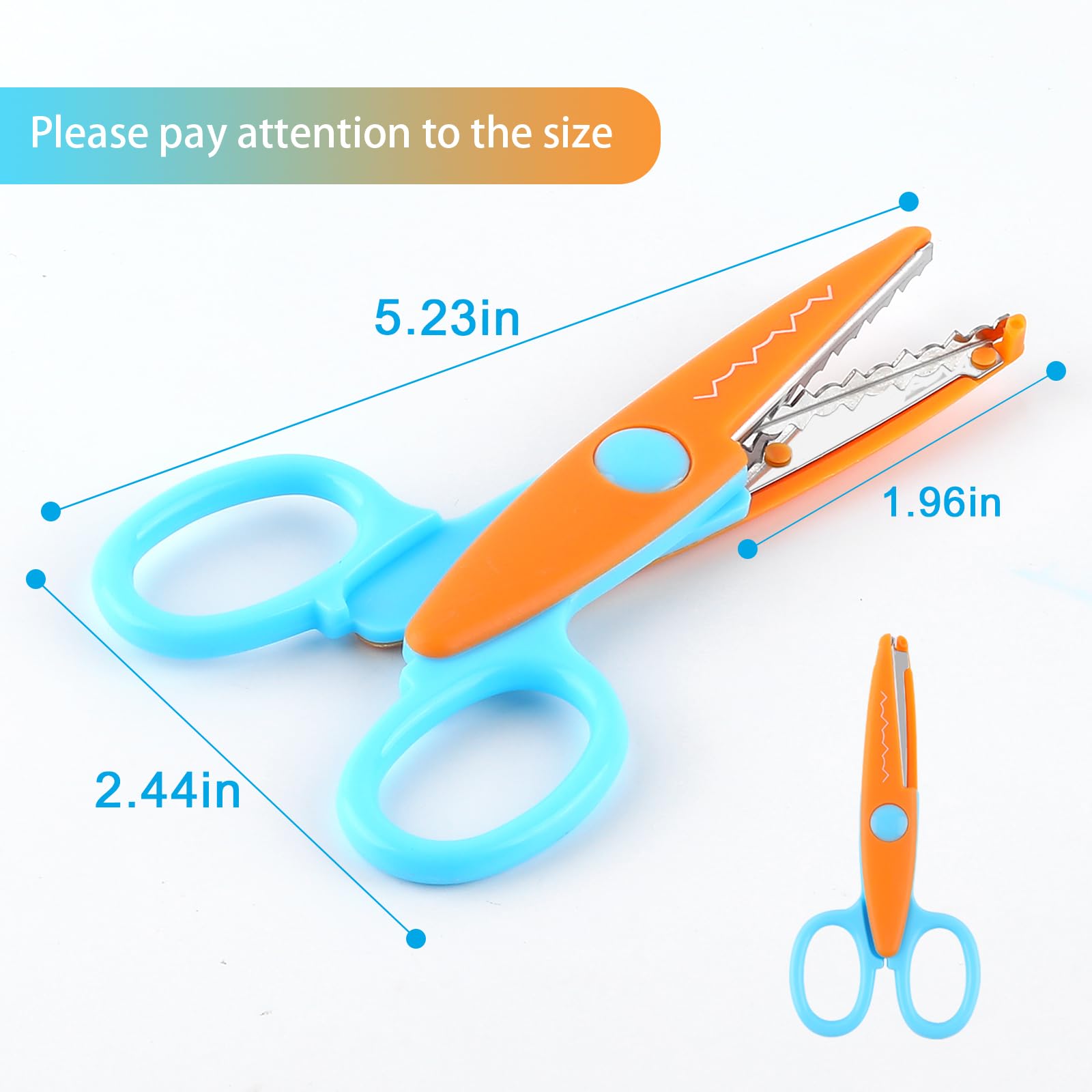 12 Stück Bastelscheren, dekorative Kante, 12,7 cm Sicherheitsscheren, bunte Zickzack-Scheren, verschiedene Papierschneider-Musterscheren für Büro, Schule, Scrapbook