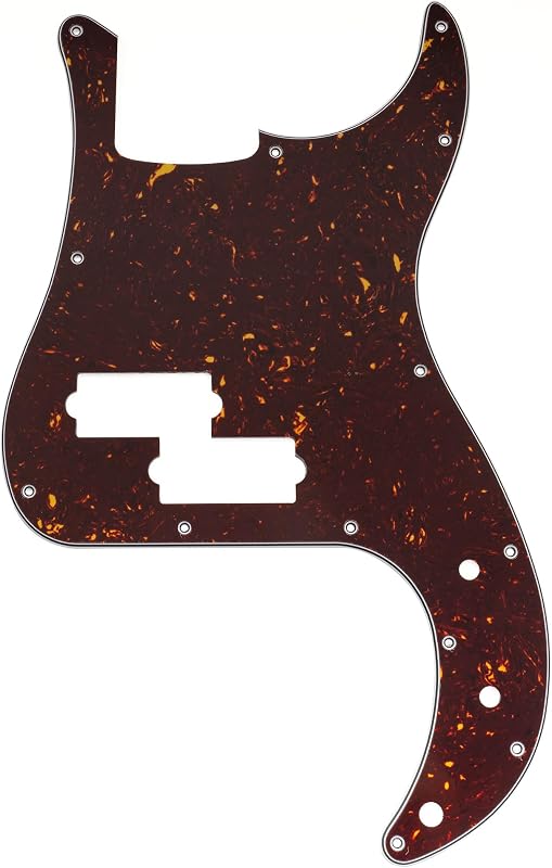 Musiclily Pro 13-Hole Pickguard for Precision Bass 4Ply Tortoise Shell | for Squier Sonic