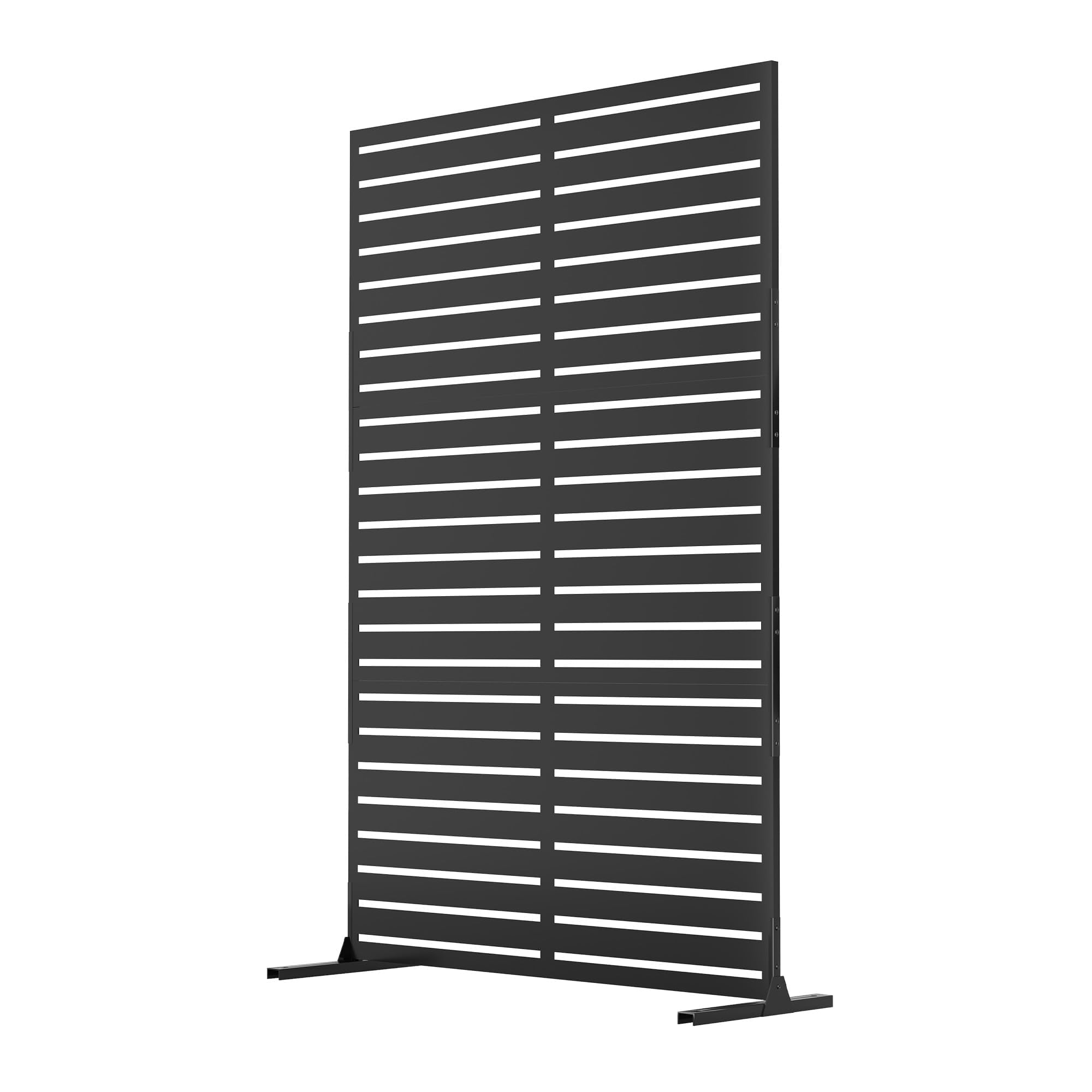 Photo 1 of Garvee Black Metal Privacy Screen for Outdoor, 72" H x 47" W Decorative Privacy Fence Freestanding Screens Panels with Stand, Patio Metal Screen Panel for Garden Yards Balcony Deck, Room Dividers