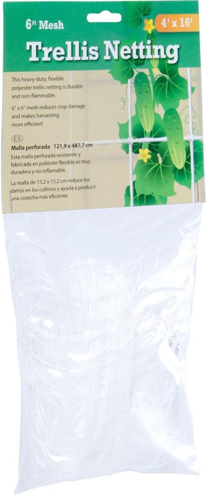 Hydrofarm HGN60S Flexible String, 5' x 60', 3.5'' Mesh Trellis Netting, 5'x60'