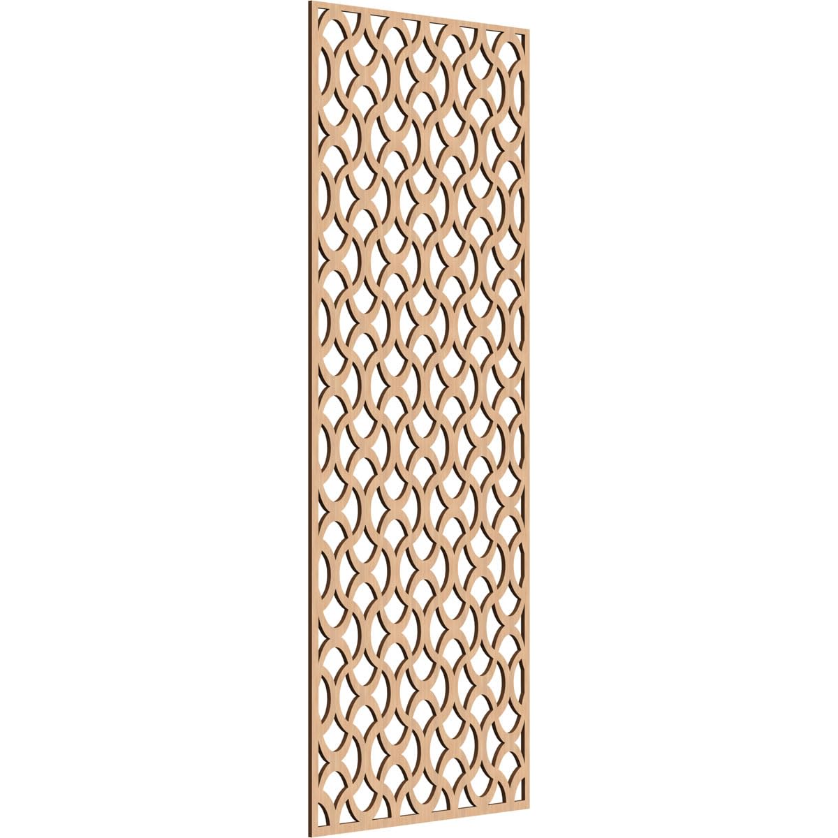 31 3/8"W x 79 3/8"H x 3/8"T Resort Decorative Fretwork Wood Wall Panels, Hickory