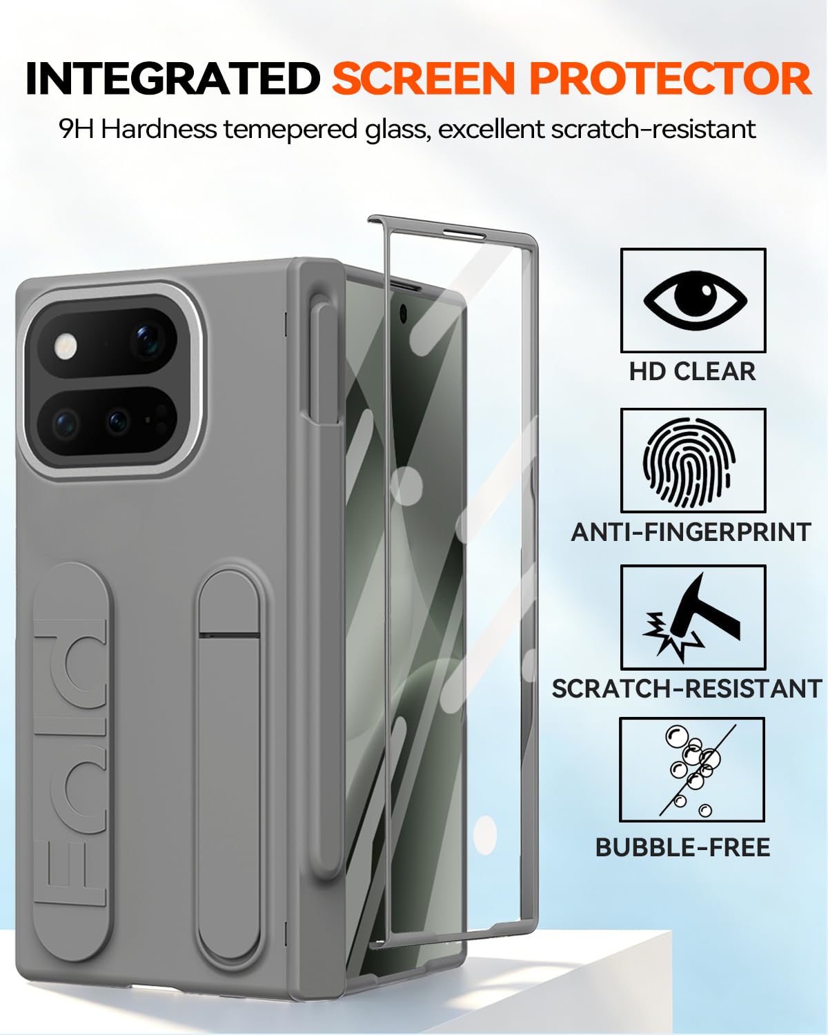 Custodia pieghevole per Google Pixel 11 Pro con portapenne e pennino, protezione per lo schermo a tutto tondo con protezione per lo schermo, funzione cavalletto, custodia opaca sottile per
