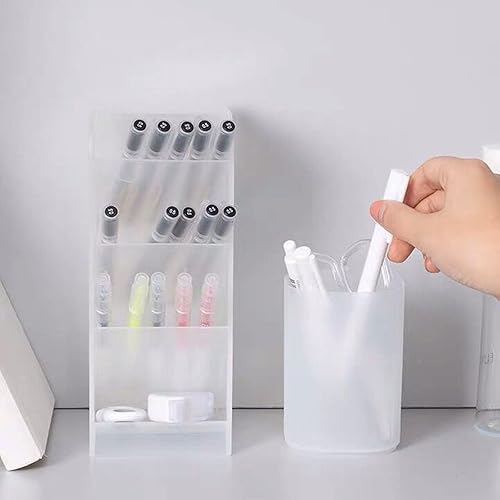 Miniatura 4 de Organizador de escritorio para bolígrafos, soporte para brochas de almacenamiento, soporte para lápices de escritorio para suministros escolares,