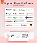 Rongta 4x6 Imprimante d'étiquettes thermiques Bluetooth, Imprimantes d'étiquetage sans fil pour l'expédition iPhone Android iPad macOS Fenêtres, Rose