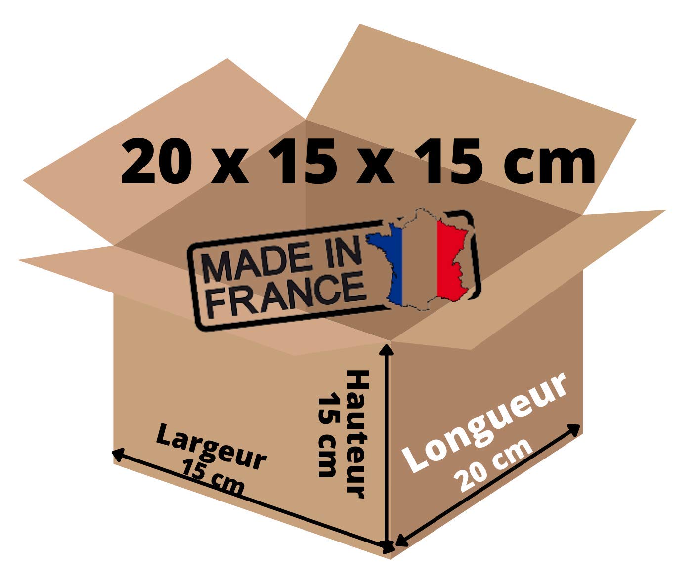 Carton d'expedition Simple Cannelure 20 x 15 x 15 cm Pour vos Petits Envois (50)