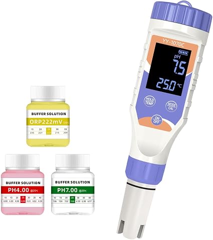7-in-1 Digital Pool Water Tester, Accurate Chlorine, pH,...