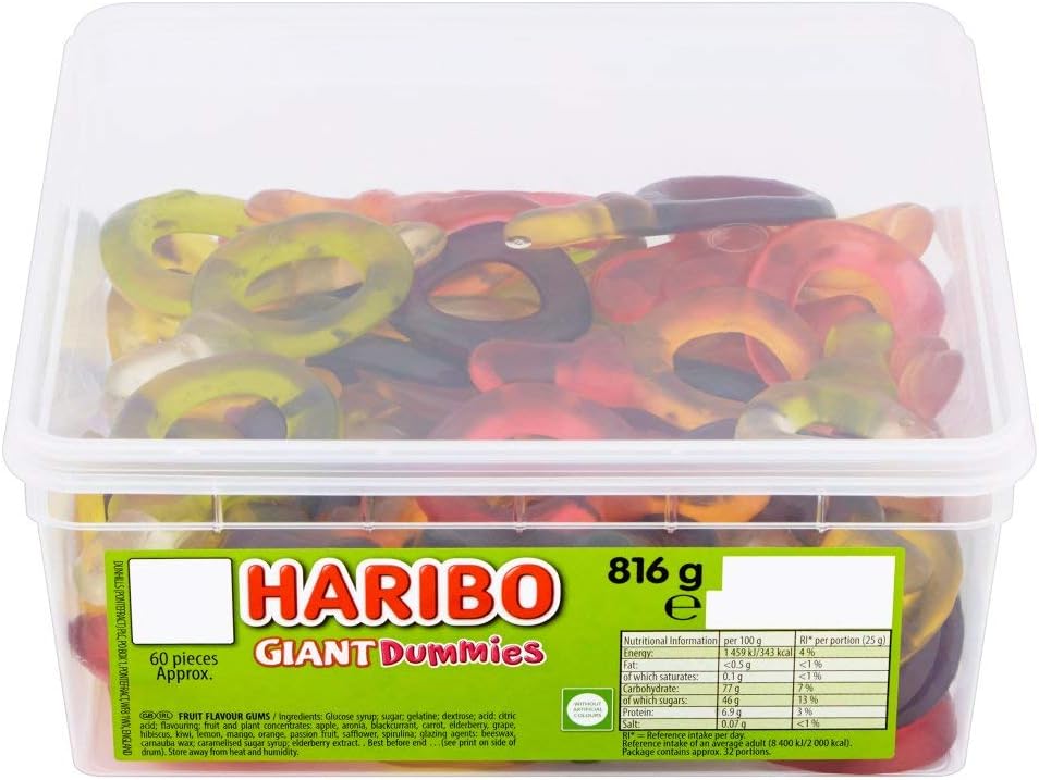 HARIBO Giant Dummies 60 Pieces, 816 g Amazon.co.uk Grocery