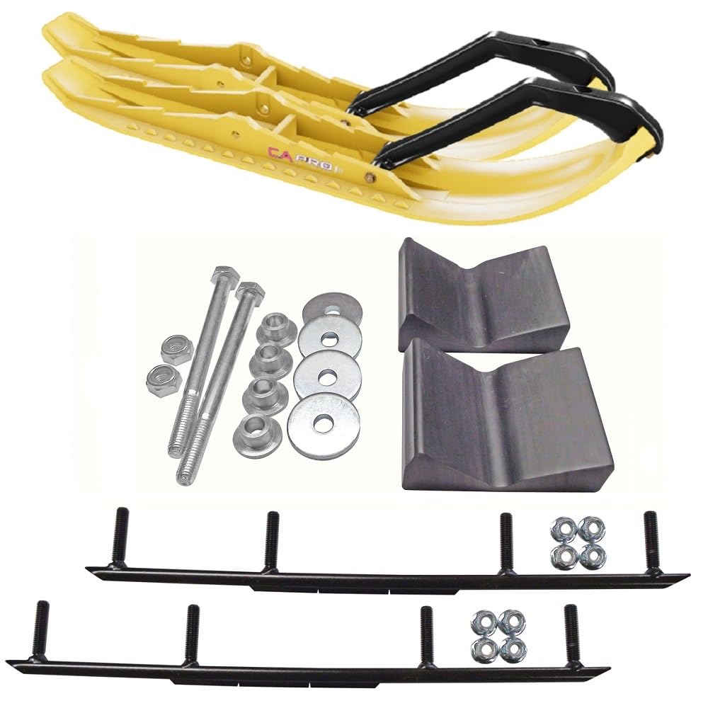 C&A Pro Yellow TMX Snowmobile Skis w/ 10