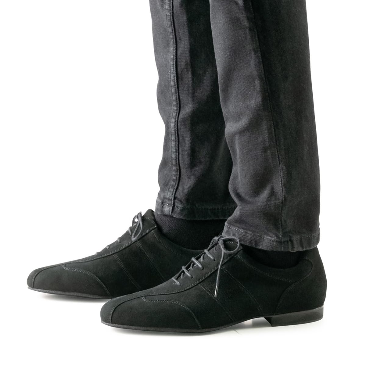 Werner Kern Hombres Zapatos de Baile 28045 Ante Negro 1.5 cm Micro-Heel