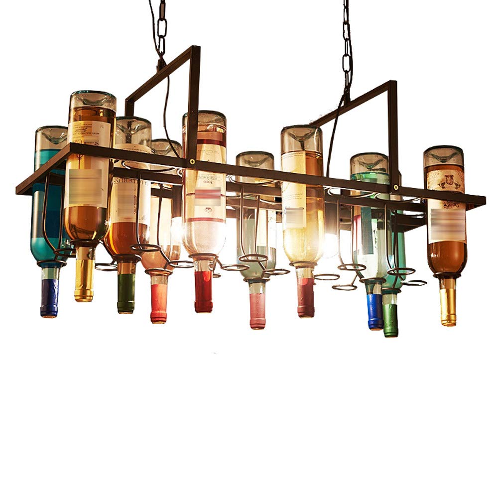 Vintage Industrial Wine Bottle Chandelier Island Bar Restaurant Droplight Antique Hanging Square Win