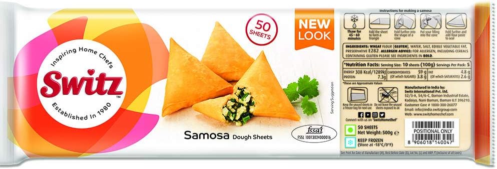 Switz Samosa Patti, 500 g| 50 Sheets