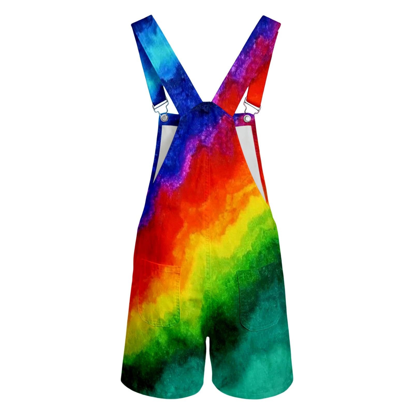 Pride Month - Salopette da uomo, vestibilità ampia, con tasche, gay LGBTQ, colorata, con spalline regolabili, abbigliamento casual per feste estive in spiaggia