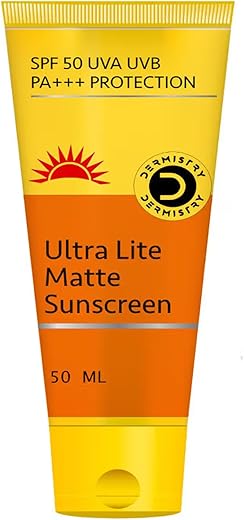 Ultra Lite Matte Oil Free Water Based Sunscreen SPF 50 For Oily Acne Prone, Dry & Combination Skin, Daily Use Broad Spectrum UVA UVB No White Cast…