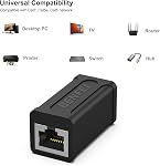 Coupleur RJ45 en ligne, BENFEI 5 paquets Cat7 Cat6 Cat5e Extenseur Ethernet 10Gbps Coupleur femelle à femelle