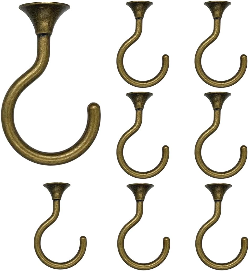 Evsteluo 8 Sets Large Swag Ceiling Hooks Heavy Duty Swag