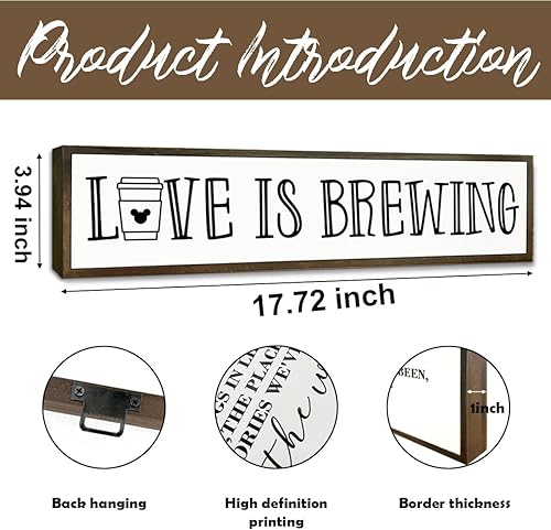 Miniatura 2 de Letrero de decoración de café, letreros de amor para decoración de cocina del hogar, decoración de estación de café para pared, decoración de