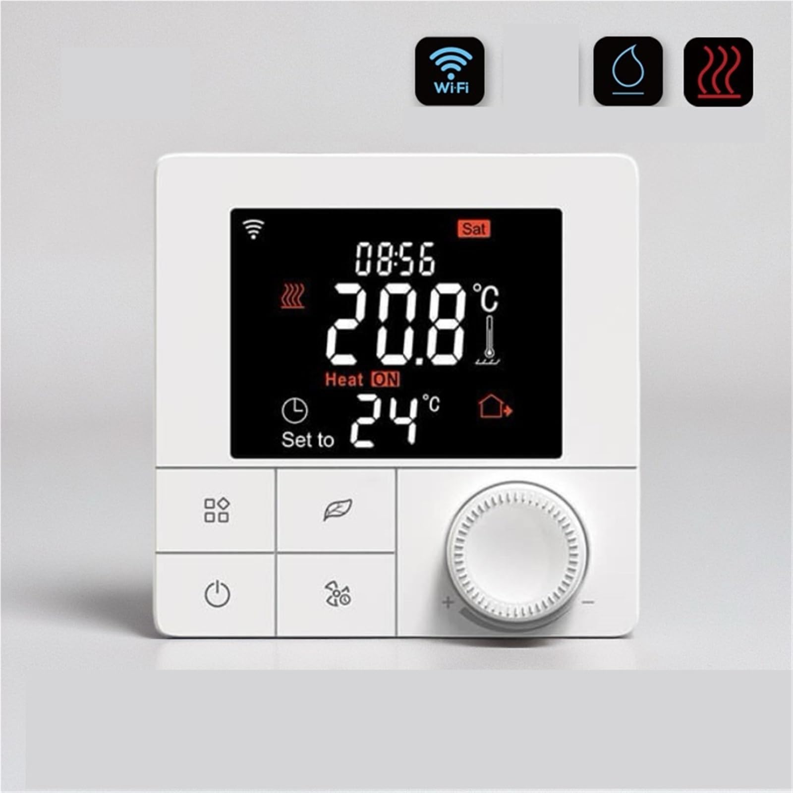 Termostato caldaia, Termometro Da Interno Igrometro Regolatore Digitale Della Temperatura 'acqua Termostato Smart WiFi Pavimento Elettrico Con Display LCD,per sistemi di riscaldamento(Water Heating)