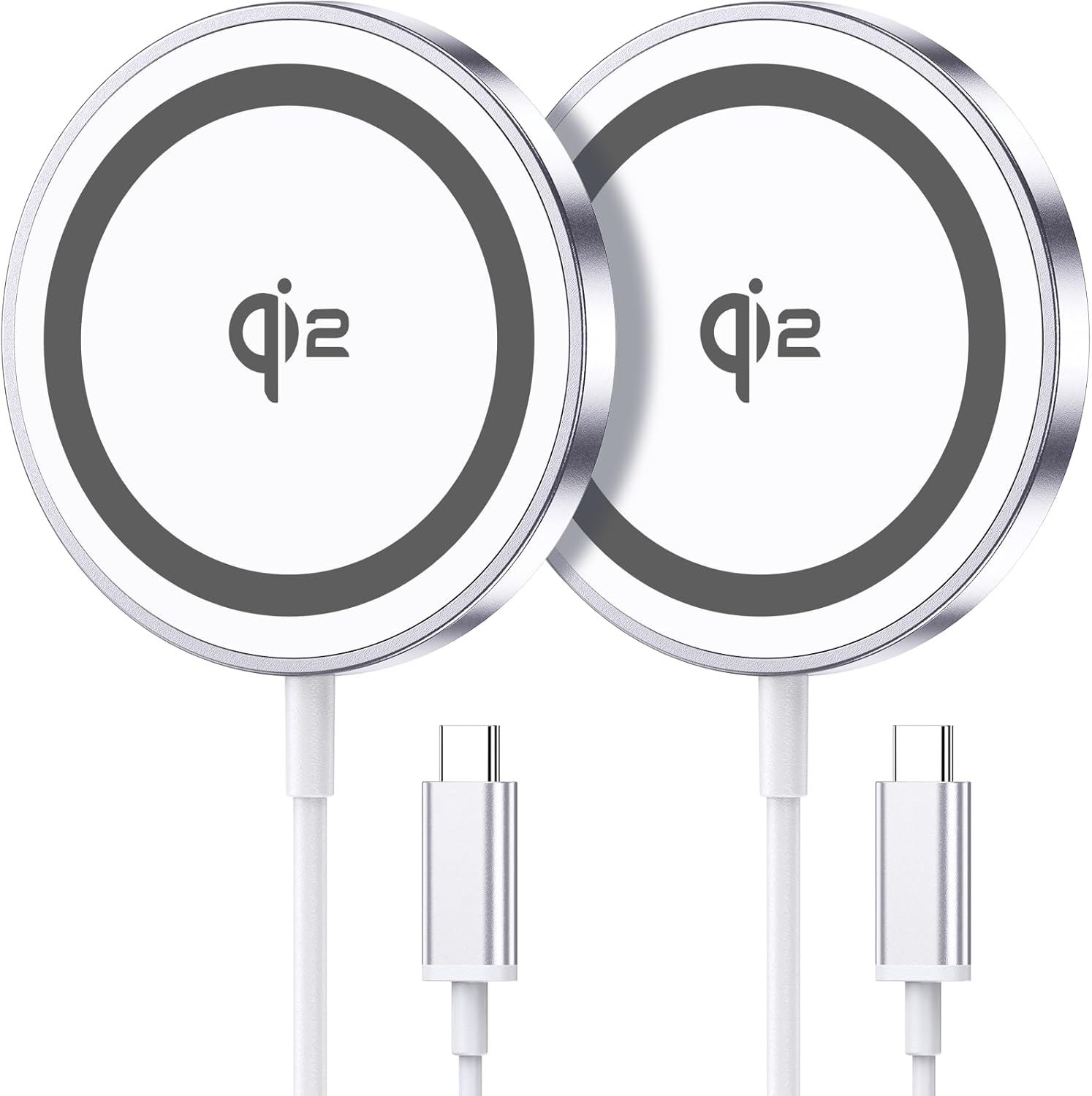 Product image of for Mag-Safe Charger 2 Pack,Qi2 Certified 15W Magnetic Wireless Charger Fast Charging Pad for iPhone 17 16 15 14 13 12&Airpods Pro 4 3 2&Samsung Galaxy S25&Pixel 10 Series,Strong Magnet,Ultra-Thin