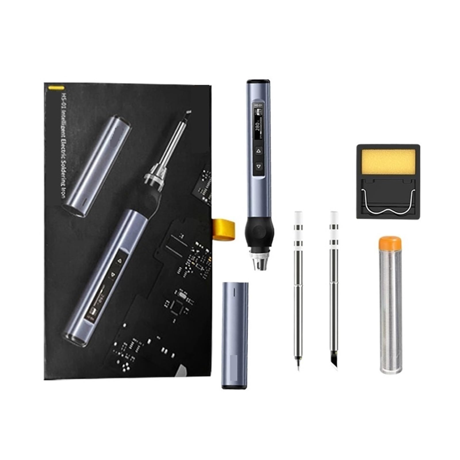 Saldatore Alimentato PD Display Digitale Regolabile A Calore Rapido Kit Punta Saldante Portatile Più Facile Saldatura Fluida(PLAN 1)