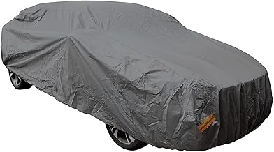Susy Shop Telo Copriauto Impermeabile Universale Per Auto Varie Misure In tessuto Peva 100g felpato, Colore Grigio Resistente Alle Intemperie (M - PEVA 100g Per auto da 406 a 432 cm)