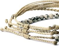 Vista 259 de Handmade Natural Stone Beaded Healing Bracelet Gift for Men Adjustable Rope String Bracelet