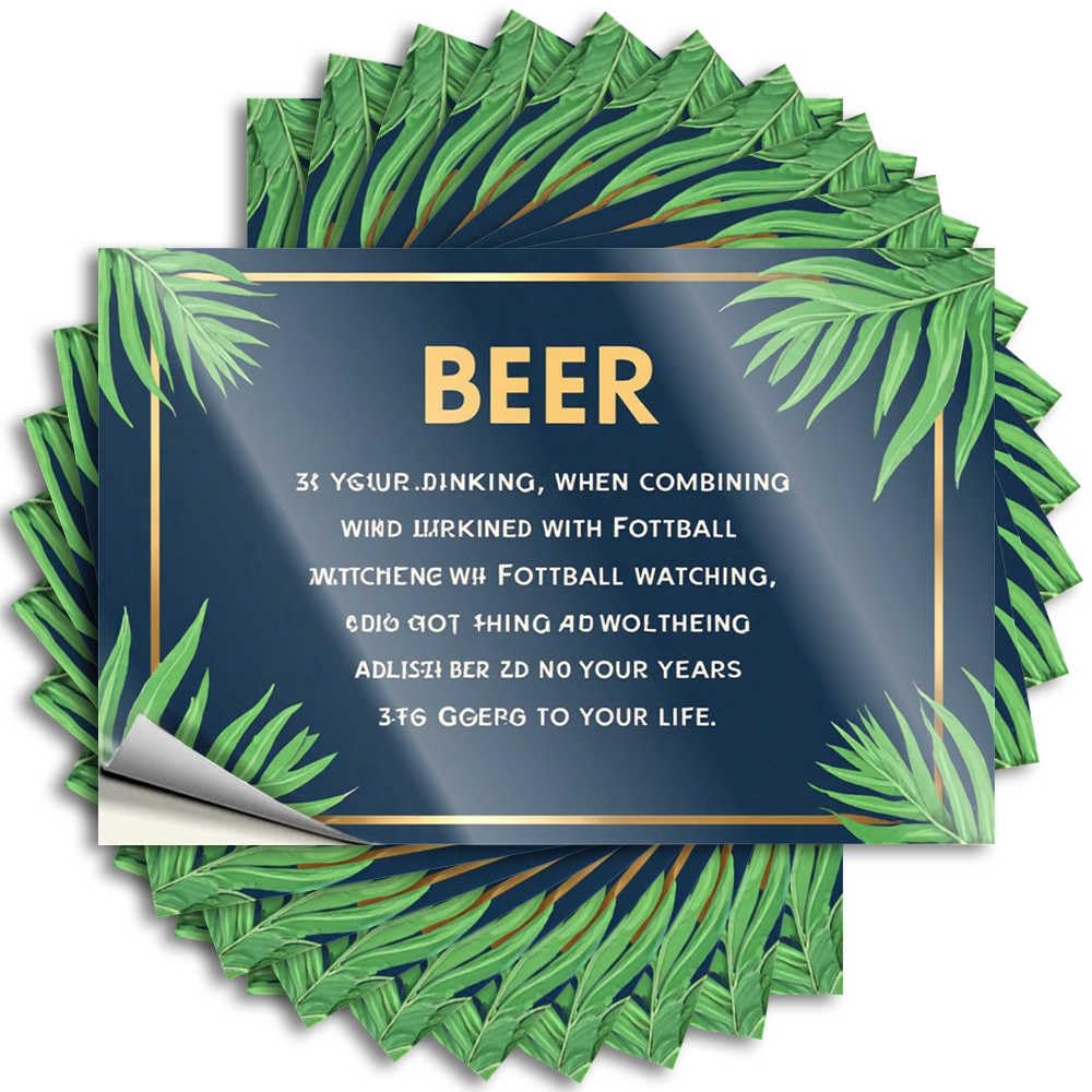 Fzfn Colour Porch Decorations Sticker Durable Laptop | Beer: The Perfect Companion For Wind-Driven Football Matches Autumn Self Adhesive Sticker For Diatomaceous Diy(8X12cm)