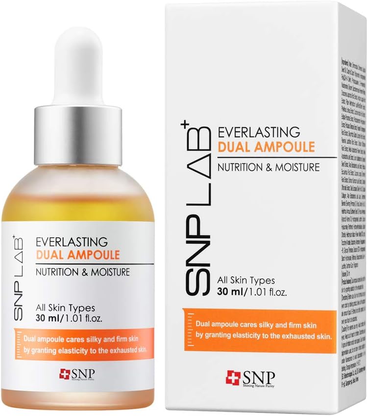 SNP Lab+ - Everlasting Dual Ampoule - Facial & Skin Serum with Maximum Hydration for All Dry Skin Types - 30ml - Best Gift Idea for Mom, Girlfriend, Wife, Her, Women