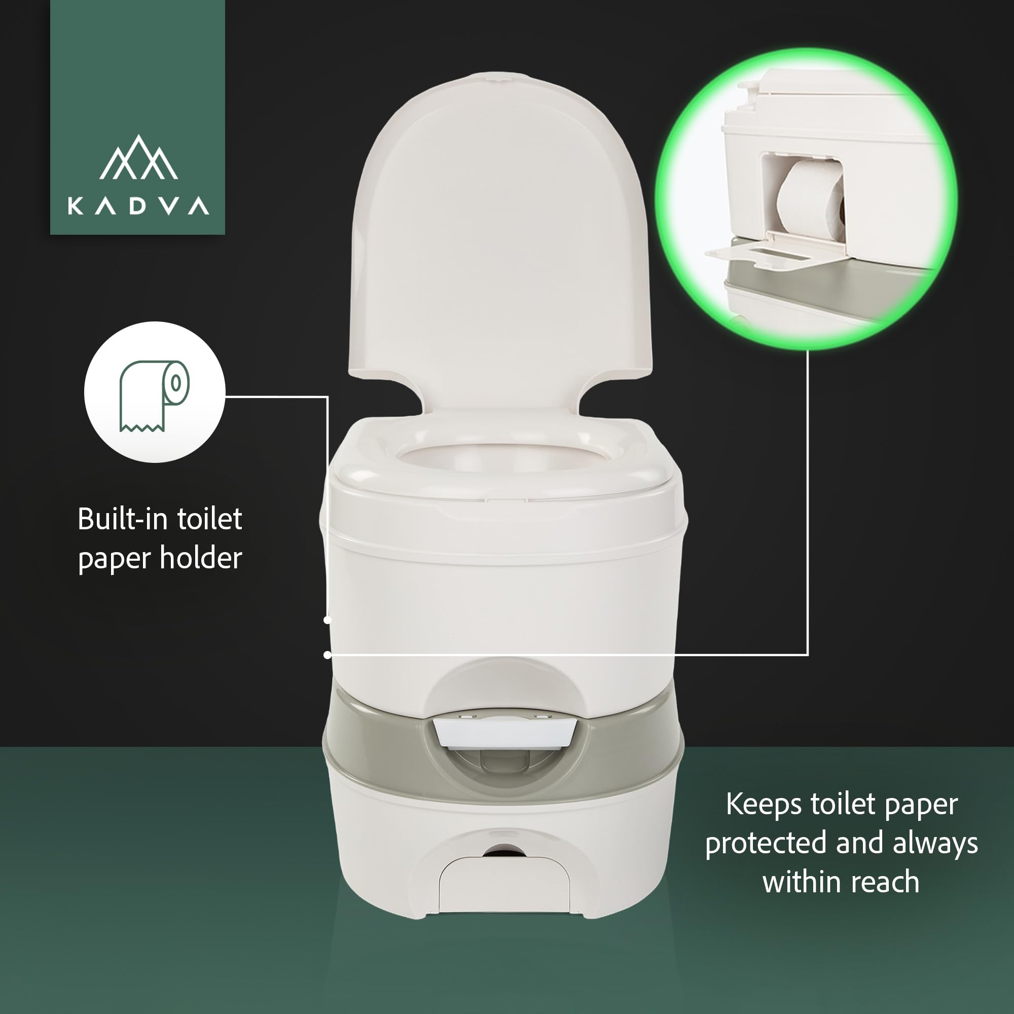 KADVA Throno PRO Campingtoilette 24 L mobile Reisetoilette Grau