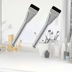 Pacote com 2 pincéis de base plana, pincel coreano de maquiagem suave e densa para aplicação de base líquida com forte fluidez (prata)