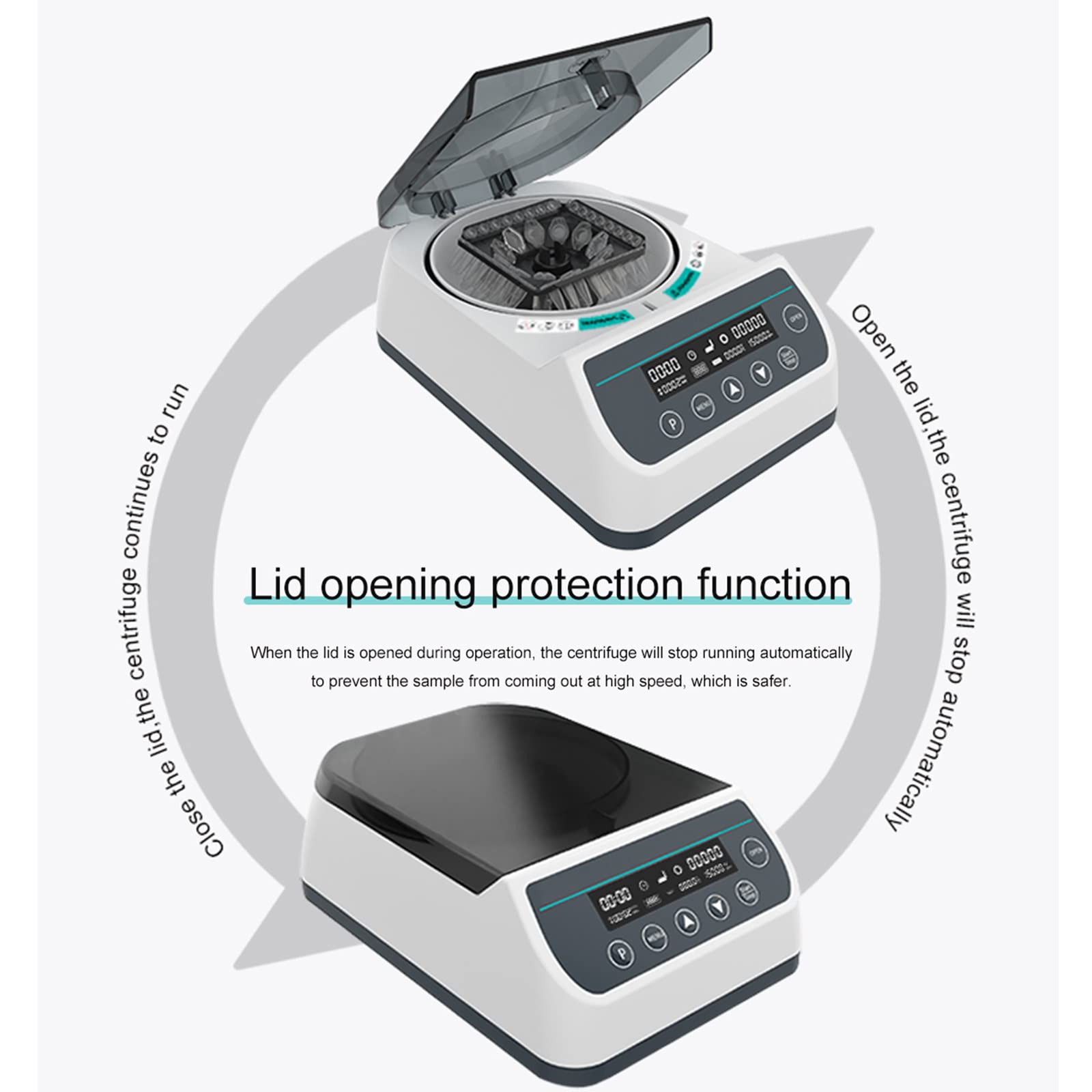 Centrífuga, 13000 RPM, mesa digital para separación de muestras y análisis cualitativo