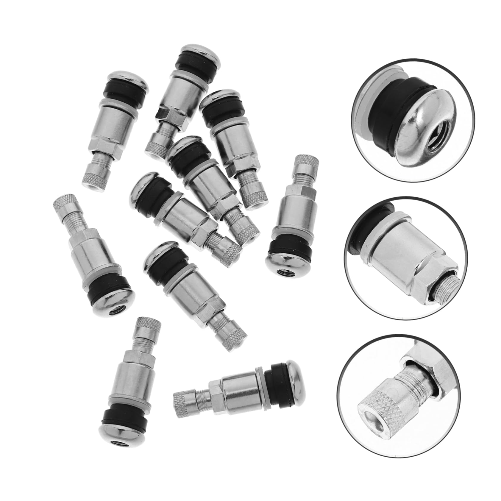 10 Pezzi Valvole per Pneumatici Auto a Vite in Acciaio 45, Stelo Tubeless, Resistenti all'Usura, Anti Perdita d'Aria