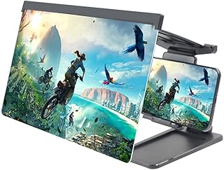 Lupa de pantalla de teléfono móvil de 12 pulgadas,3D HD Amplificador de Pantalla para movil,Anti luz Azul, Plegable,práctico para Todos los móviles,para películas,vídeos.(Size:12Inch,Color:Black)
