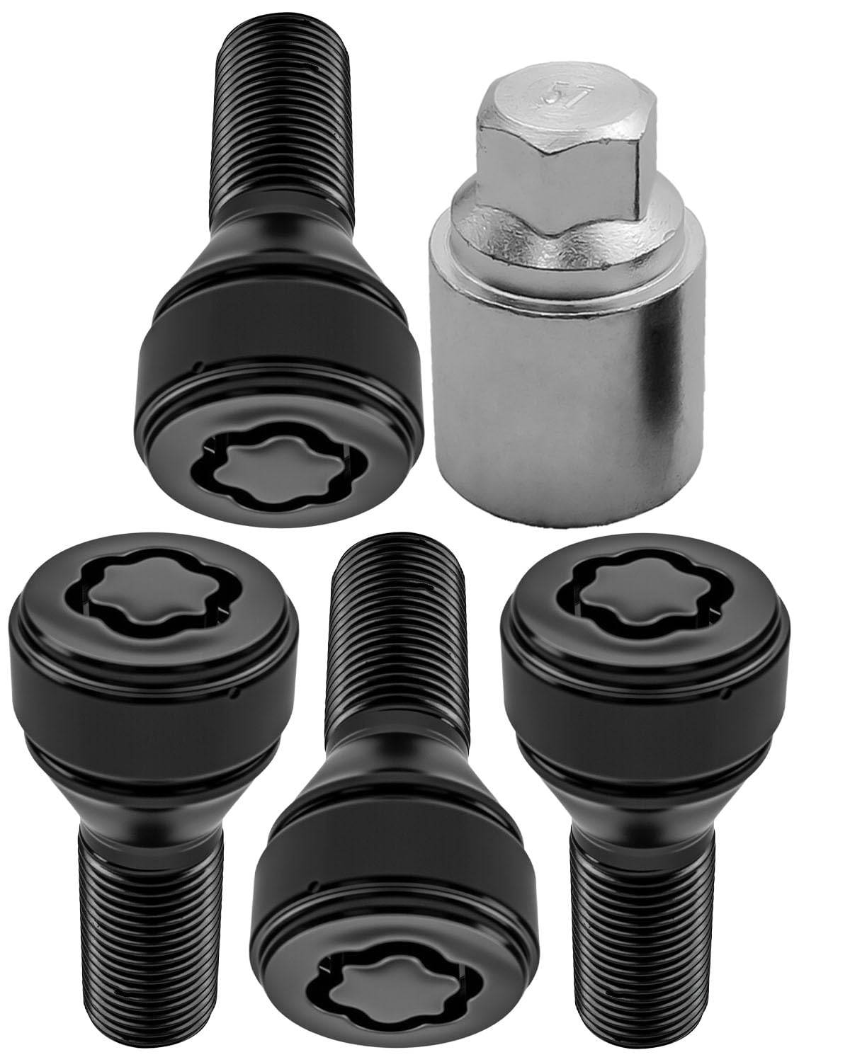 Anti Theft Wheel Bolt Rim Locks Kit M14 X 1.25 Fit for BMW E70 E71 F10 F30 F22 F32 G11 F01 F25 F26 F12 X1 X2 X3 X4 X5 X6 X7 Z4 M2 M3 M4, Replace 36136792851, 36132453961, 36136782987, 36136779693