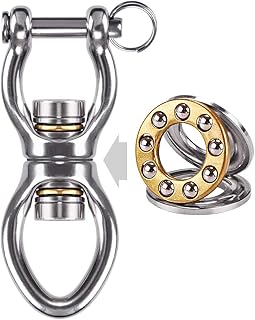 Dolibest SUS304 Silent Bearing Swing Swivel, Tire Swing Swivel Safest Rotational Device Hanging Accessory for Aerial Dance, Children's Swing, Yoga Swing Sets, 1200LB 360° Rotation