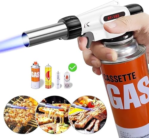 【料理用&調理用&火起こし】ガスバーナー トーチバーナー WEIPAI 900℃～1300℃ 炙り 風防 キャンプ BBQ 逆さ使用可能 溶接 火力調節 電子点火 小型 炭火起こし (燃料別売り)