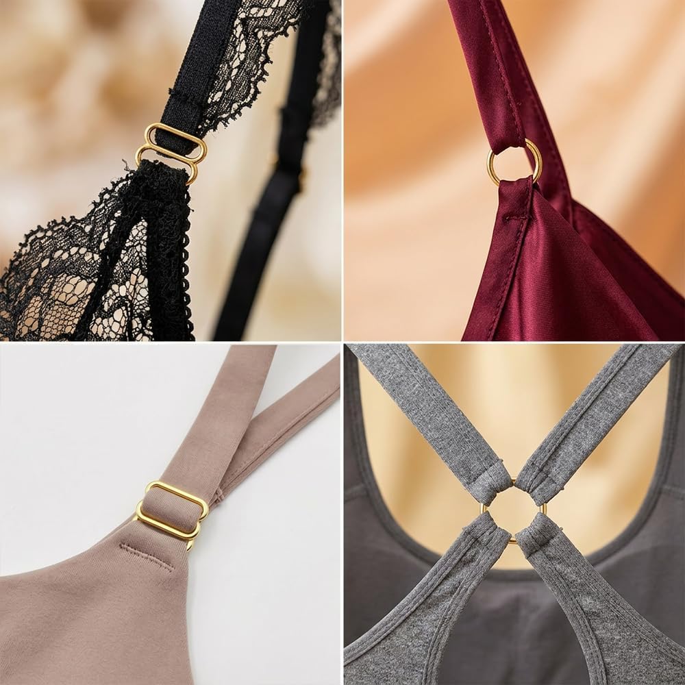 300 Pcs Swimsuit Bra Strap Hooks Bra Strap Slide Rings Replacement Slider for Swimsuit Tops and Lingerie image 5