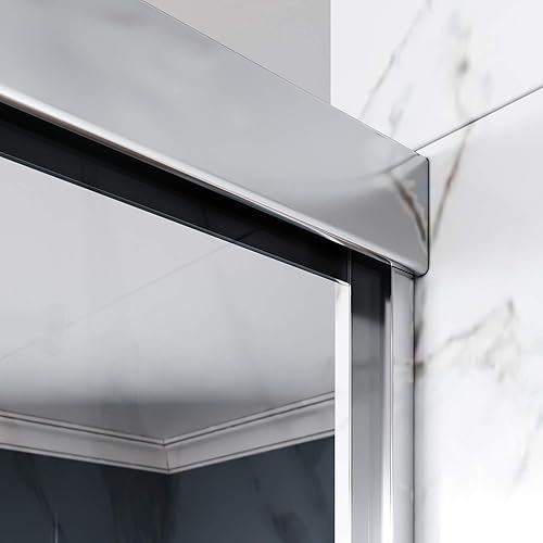 Miniatura 15 de ELEGANT 58.5-60 pulgadas de ancho x 57 3/8 pulgadas de alto, puertas corredizas de vidrio para bañera, puerta de ducha semi-sin marco con vidrio