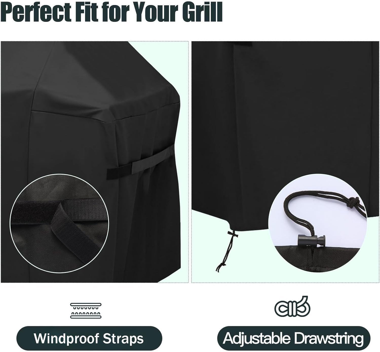 63 Inch Premium Outdoor Grill Cover Fit for Weber Genesis and Genesis II 300 Series 3-Burner Grills, BBQ Covers for Outside, Heavy Duty Waterproof Fade Resistant - Image 3