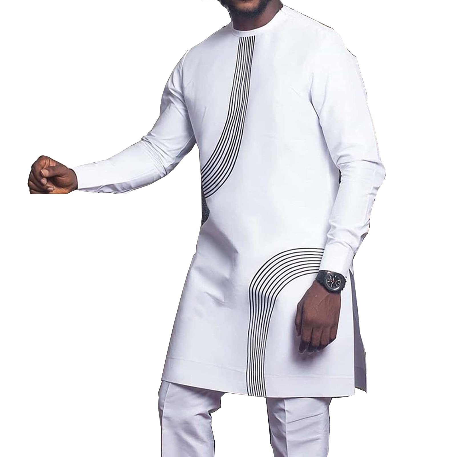 T-Shirt Homme Style Africain GaoYunQin - Manches Longues Imprimé Élégant