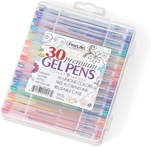 30 bolígrafos de gel prémium con tinta de flujo libre  Colores únicos
