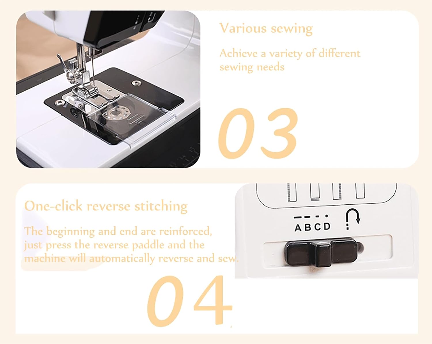 McbeAn sewing machine with extension table attached